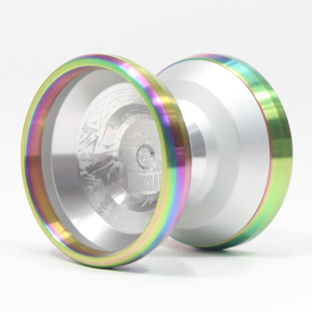 C3yoyodesign x W1LD Dinosaur in the Wild Yo-Yo - Bi-Metal - 6061 AL with Titanium Rim YoYo — view 3