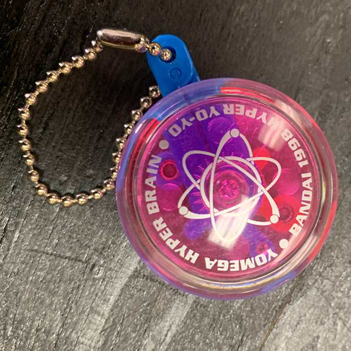 Vintage Yomega Plastic Brain keychain - Pink/Clear Excellent Cond.