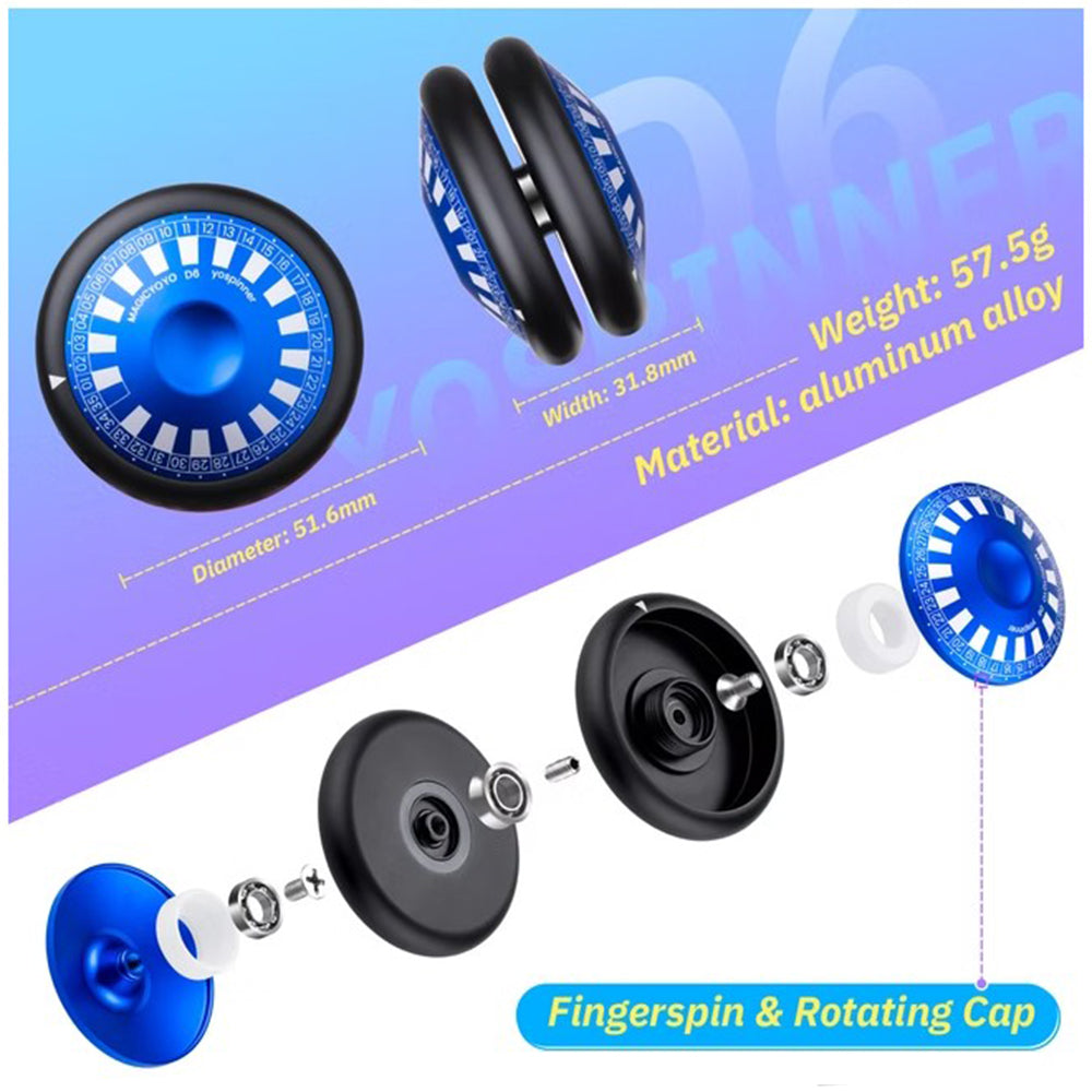 MAGICYOYO D6 YOSPINNER Yo-Yo - Multi-Functional Toy - Aluminum 2A Looping YoYo — view 2