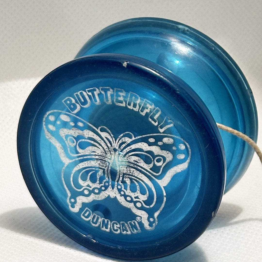 Vintage Duncan Butterfly Yo-Yo - Early 90s Translucent Blue Good Condition