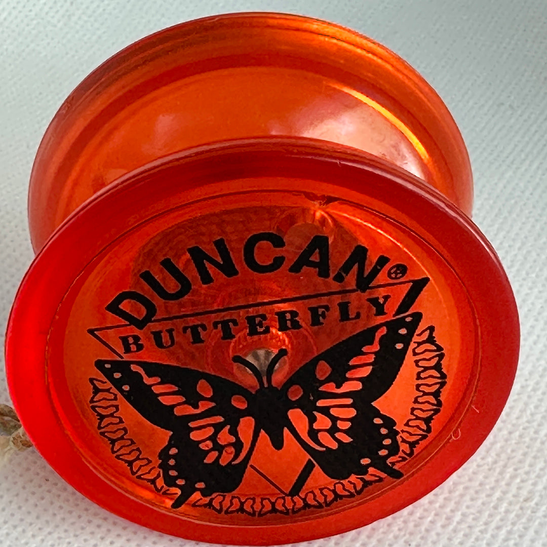 Vintage Duncan Butterfly Yo-Yo - Late 90s Transluscent Red Very Good Condition