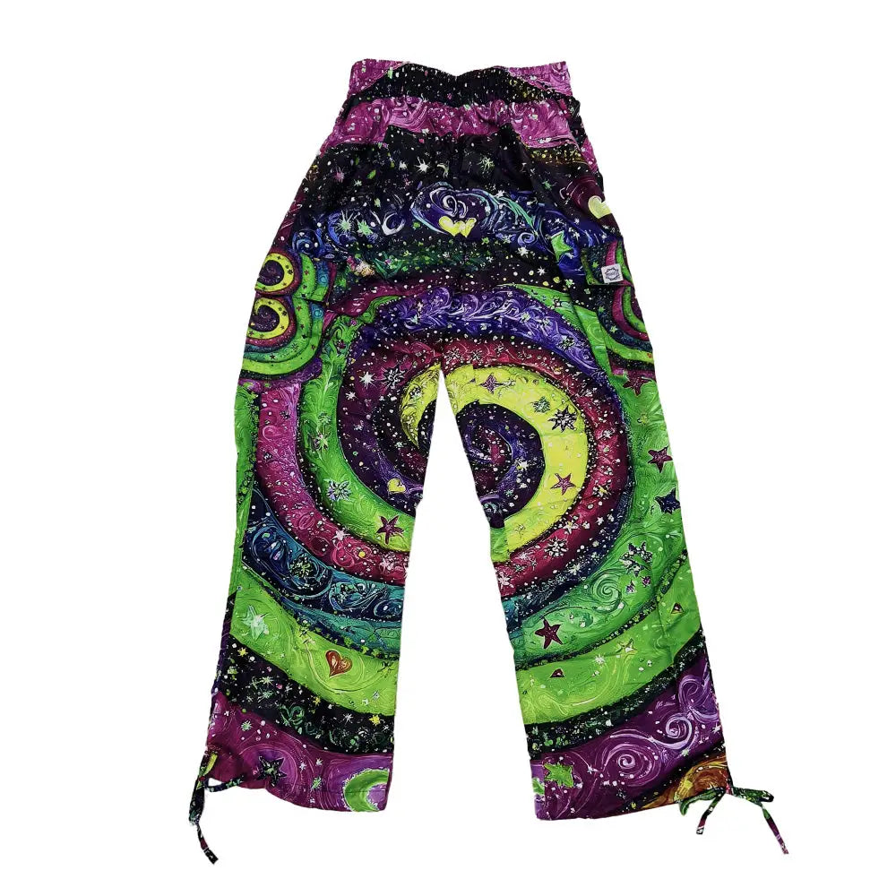 Mougee Festival Pants - Unisex Lightweight Rave Pants - Wide Leg, Adjustable Ankle Ties, Elastic Waist — view 9