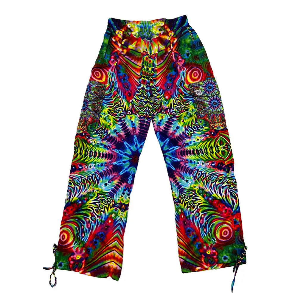 Mougee Festival Pants - Unisex Lightweight Rave Pants - Wide Leg, Adjustable Ankle Ties, Elastic Waist — view 10