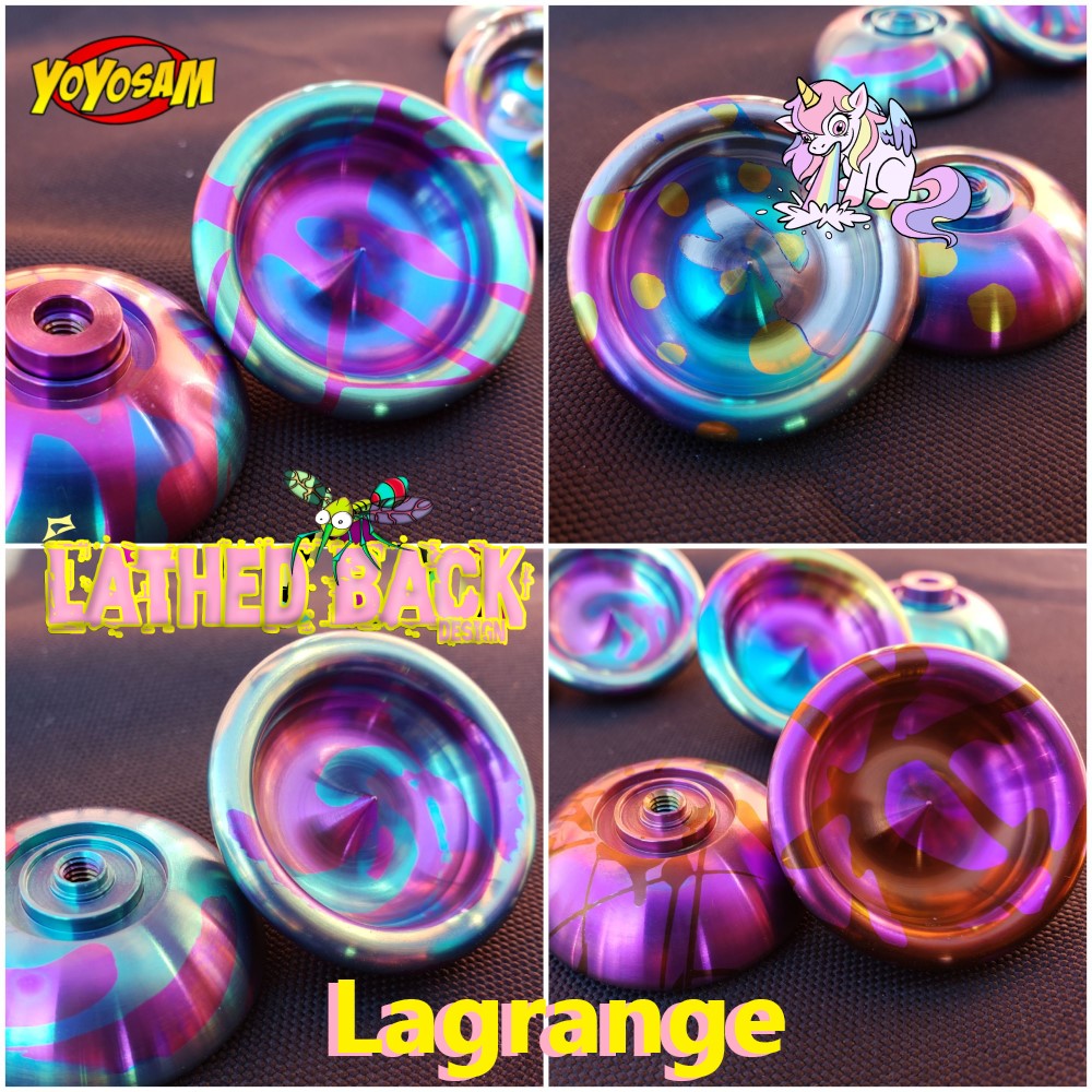 Lathed Back Design Lagrange Yo-Yo - Competition / Looper Mini Titanium YoYo with Delrin Rims