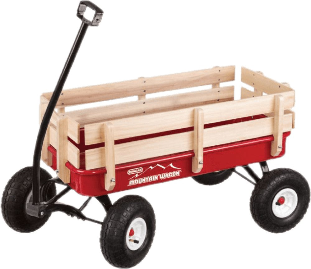 Duncan Mountain Wagon - Red Wagon - Wood Rails - Wide Wheel Base — view 2