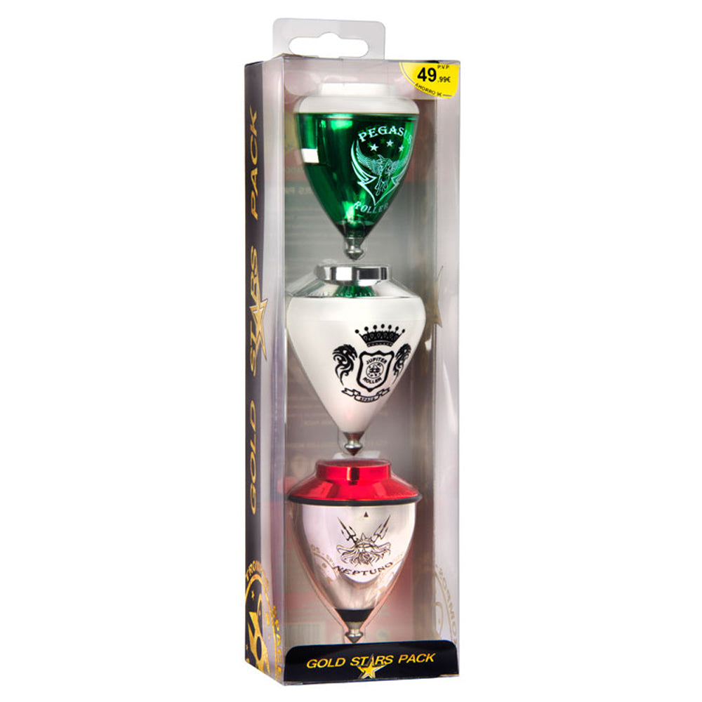 Trompos Space - Gold Star Spin Top Gift Pack - 3 Bearing Tops (colors Vary) - YoYoSam