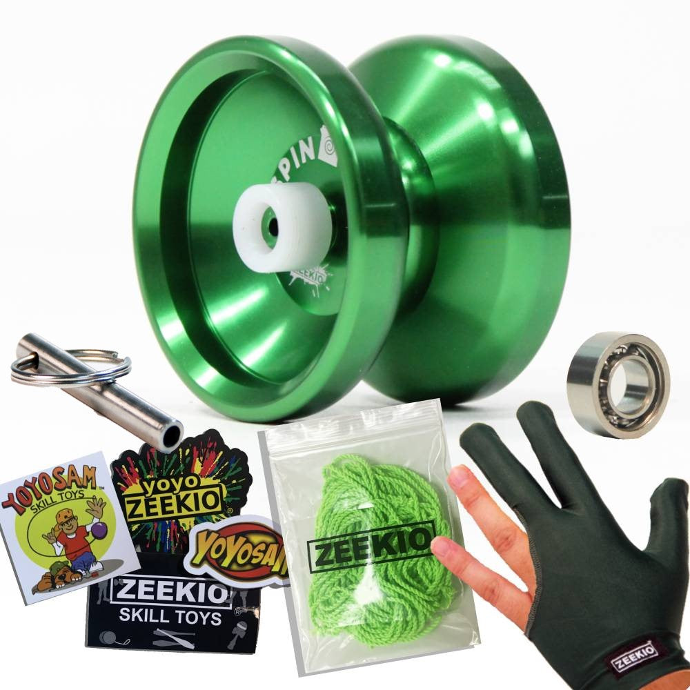 Zeekio Spin Cycle Yo-Yo - Beginner Responsive Beginner Aluminum YoYo - Extra Bearing, Tool, Strings, Glove, Stickers — view 9