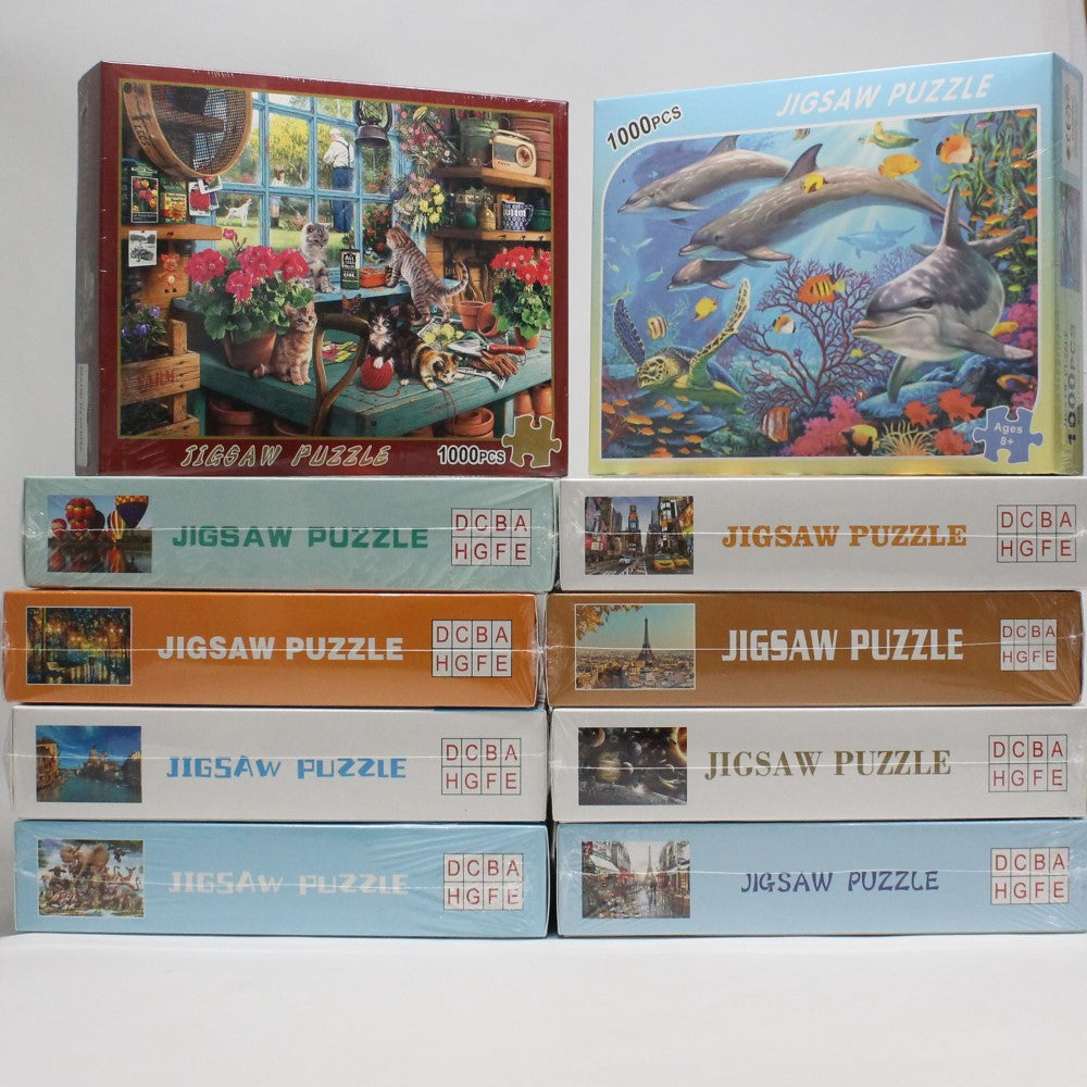 DCBA HGFE 1000 Piece Jigsaw Puzzle - 27.55 x 19.68 in - Learning Tool - Brain Teaser - Memory Game - YoYoSam