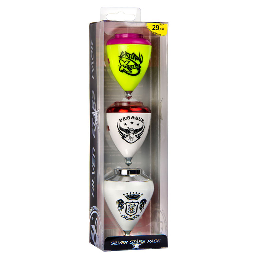 Trompos Space - Silver Star Spin Top Gift Pack - (colors Vary) - YoYoSam