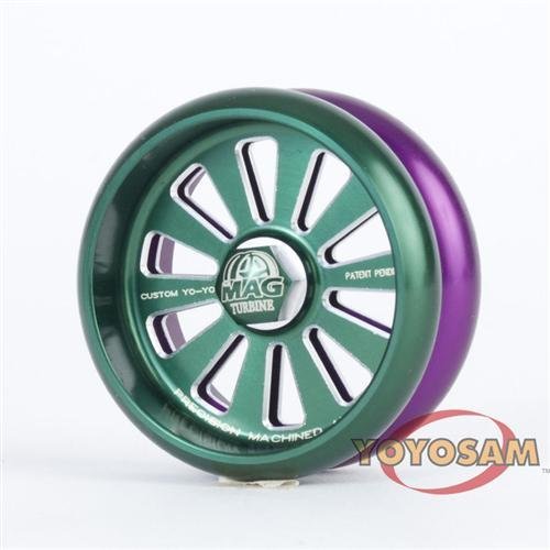 Custom Products MAG Turbine Yo-Yo - Green and Purple - YoYoSam