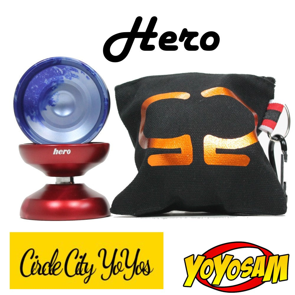 Circle City YoYos Hero Yo-Yo - 7075 T6 Aluminum Competitive YoYo with Zippered Pouch! - YoYoSam