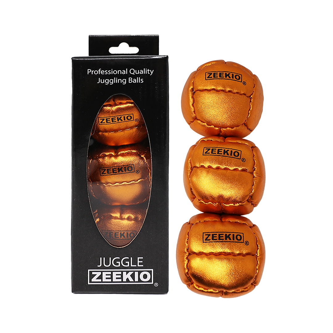 Zeekio Galaxy Juggling Balls - Metallic Series - Premium 12 Panel Genuine Leather Balls - 130g - 67mm - Pack of 3 — view 3