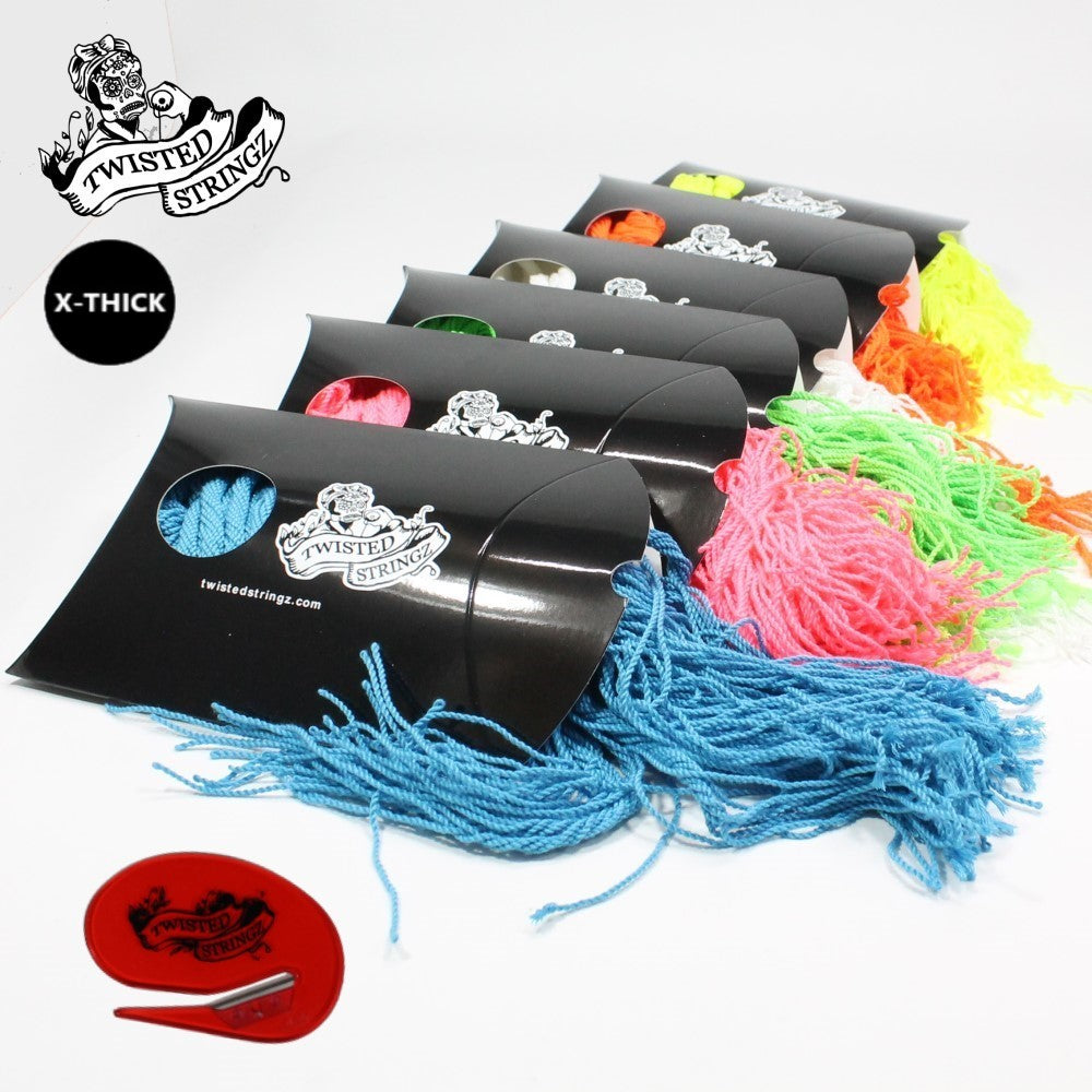 Twisted Stringz Yo-Yo Strings - Polyester - Solid Extra Thick YoYo String - 100 Pack